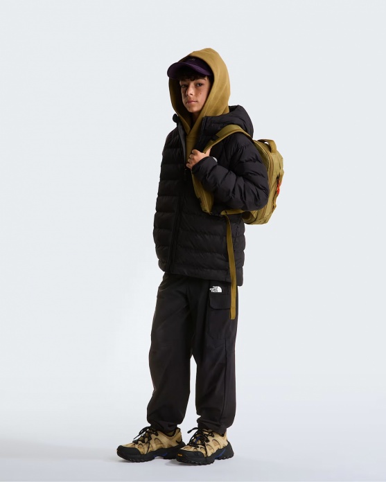 Piumino Giacca Giubbotto reversibile Perrito Cappuccio da Bambino Ragazzo Nero - Perrito Reversible Hooded Down Jacket for Boys and Girls Black - Doudoune réversible à capuche Perrito pour garçons et filles, noire - Perrito Wende-Daunenjacke mit Kapuze für Jungen und Mädchen, Schwarz
