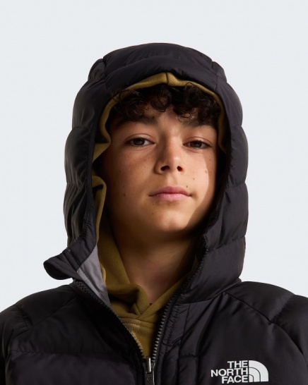 Piumino Giacca Giubbotto reversibile Perrito Cappuccio da Bambino Ragazzo Nero - Perrito Reversible Hooded Down Jacket for Boys and Girls Black - Doudoune réversible à capuche Perrito pour garçons et filles, noire - Perrito Wende-Daunenjacke mit Kapuze für Jungen und Mädchen, Schwarz