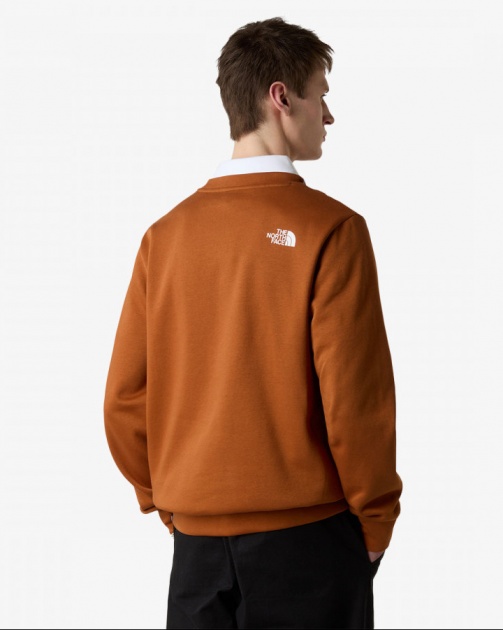 Felpa sportiva girocollo pullover The North Face EASY CREW Crew Cotone FELPATO BURNT UMBER - The North Face EASY CREW Cotton SWEATSHIRT BURNT UMBER - Sweat-shirt en coton The North Face EASY CREW, couleur terre d\'ombre brûlée - The North Face EASY CREW Baumwoll-Sweatshirt, gebranntes Umbra