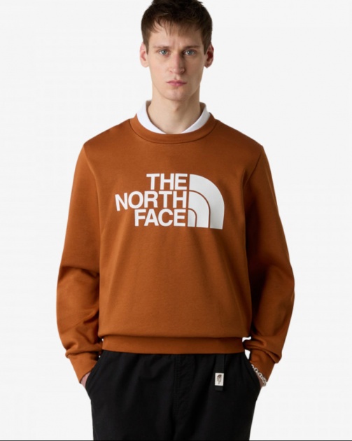 Felpa sportiva girocollo pullover The North Face EASY CREW Crew Cotone FELPATO BURNT UMBER - The North Face EASY CREW Cotton SWEATSHIRT BURNT UMBER - Sweat-shirt en coton The North Face EASY CREW, couleur terre d\'ombre brûlée - The North Face EASY CREW Baumwoll-Sweatshirt, gebranntes Umbra