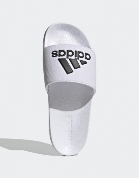 Ciabatte Gomma doccia mare piscina Adidas ADILETTE SHOWER BIG LOGO UNISEX Bianco - Rubber slippers sea shower swimming pool Adidas ADILETTE SHOWER BIG LOGO UNISEX White - Chaussons en caoutchouc douche de mer piscine Adidas ADILETTE SHOWER BIG LOGO UNISEX Blanc - Gummipantoffeln Meeresdusche Schwimmbad Adidas ADILETTE SHOWER BIG LOGO UNISEX Weiß