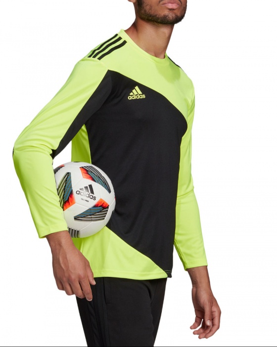 maglia da portiere Addias SQUADRA 21 GOALKEEPER JERSEY maniche lunghe con protezione Giallo fluo nero uomo - goalkeeper shirt Addias SQUADRA 21 GOALKEEPER JERSEY long sleeves with protection Yellow fluo black man - maillot de gardien Addias SQUADRA 21 GOALKEEPER JERSEY manches longues avec protection Jaune fluo noir homme - Torwarttrikot Addias SQUADRA 21 GOALKEEPER JERSEY lange Ärmel mit Schutz Gelb fluo schwarz Mann