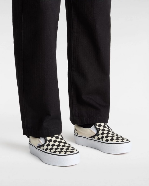 Scarpe sneakers Vans Checkerboard Classic Slip-On Platform Scacchi - Sport sneakers Vans Checkerboard Classic Slip-On Platform Chess - Baskets de sport Vans Checkerboard Classic Slip-On Platform Chess - Sportliche Sneaker Vans Checkerboard Classic Slip-On Platform Chess