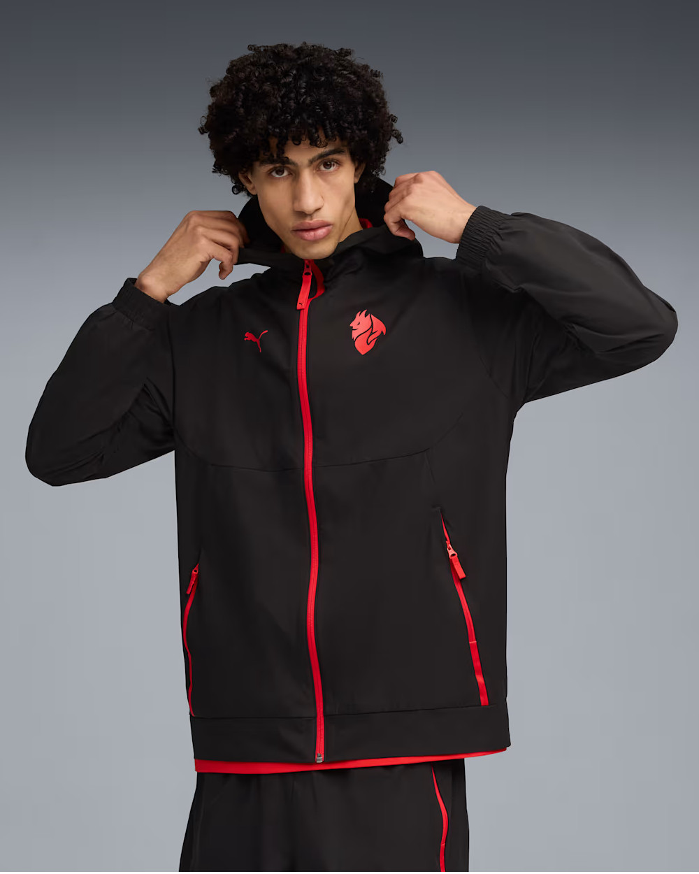 Ac Milan Puma Giacca jacket PUMATECH Woven Nero 2025 26 - Imagen 10 de 13