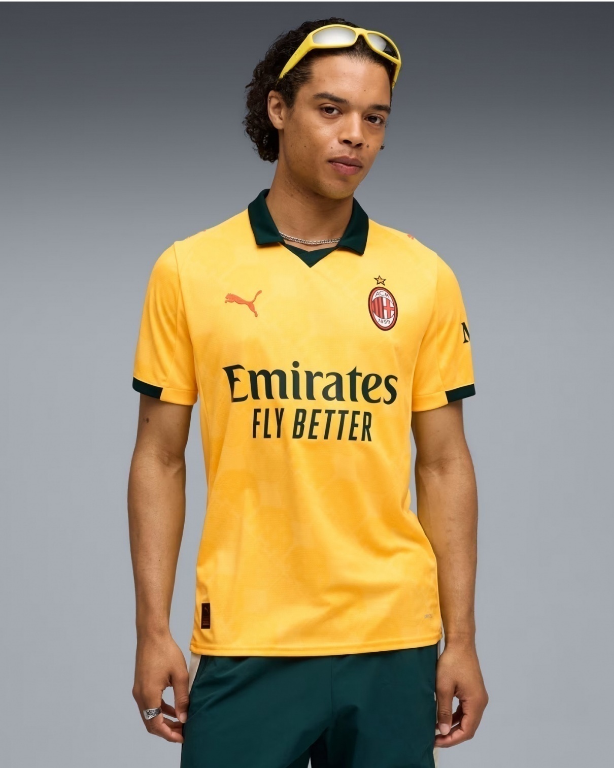 Ac Milan Milan Puma Soccer Jersey Shirt Yellow DryCell 3rd Third 2025 26 - Picture 10 of 13