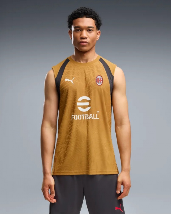 maglia Allenamento Smanicato canotta Puma Ac Milan uomo Gold 2026 27 - Puma AC Milan Men's Gold 2026 27 Sleeveless Training Jersey - Maillot d'entraînement sans manches Puma AC Milan homme or 2026-2027 - Puma AC Mailand Herren Gold 2026 27 Ärmelloses Trainingsjersey