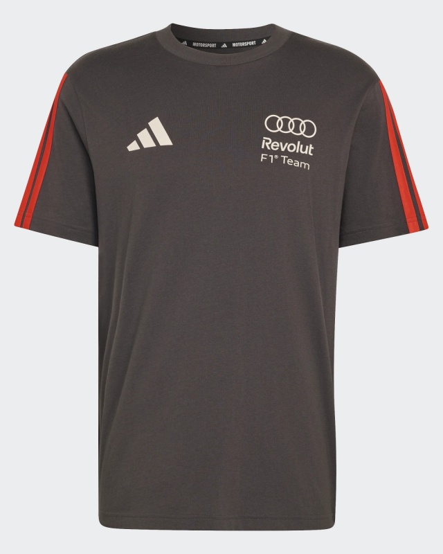 T-shirt AUDI Adidas Formula 1 Team DNA Tee 3-Stripes nero Cotone Girocollo 2026 - T-shirt jersey AUDI Adidas Formula 1 Team DNA Tee 3-Stripes Black Cotton Crew Neck 2026 - T-shirt maillot AUDI Adidas Formula 1 Team DNA Tee 3-Stripes Noir Coton Col Rond 2026 - T-Shirt Jersey AUDI Adidas Formel 1 Team DNA Tee 3-Streifen Schwarz Baumwolle Rundhals 2026