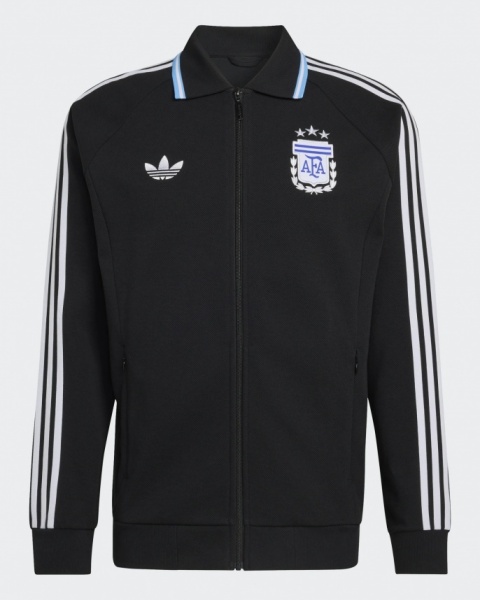 Giacca tuta Sportiva Argentina Adidas ORIGINALS TREFOIL Away Anthem  Cotone Mondiali 2026 Uomo nero - Sport suit jacket Adidas ORIGINALS TREFOIL Away Anthem Cotton World Cup 2026 Men\'s Black - Veste de costume Adidas ORIGINALS TREFOIL Extérieur Anthem Coton Coupe du Monde 2026 Homme Noir - Adidas ORIGINALS TREFOIL Auswärtstrikot, Baumwolljacke, WM 2026, Herren, Schwarz