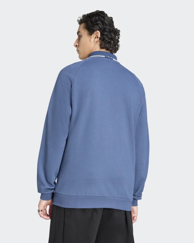 Giacca tuta Sportiva Italia FIGC Adidas ORIGINALS TREFOIL Away Anthem  Cotone Mondiali 2026 Uomo Blue - Sport Suit jacket Adidas Originals TREFOIL Away Anthem Cotton World Cup 2026 Mens FIGC Blue - Veste de survêtement Adidas Originals TREFOIL Extérieur Anthem Coton Coupe du Monde 2026 Homme FIGC Bleu - Sportanzugjacke Adidas Originals TREFOIL Away Anthem Cotton World Cup 2026 Herren FIGC Blau