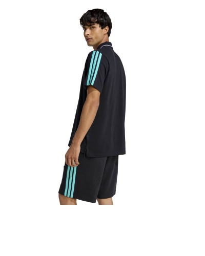 Polo maglia Mercedes Petronas AMG F1 Dna 3-stripes Cotone Nero - Mercedes Petronas AMG F1 DNA 3-Stripes Cotton Black Polo Shirt - Polo noir en coton à 3 bandes Mercedes Petronas AMG F1 DNA - Mercedes Petronas AMG F1 DNA 3-Streifen-Poloshirt aus Baumwolle in Schwarz