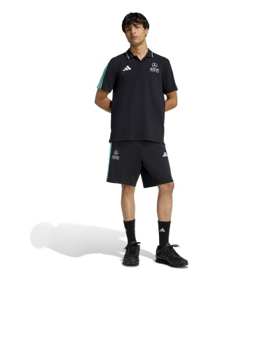 Polo maglia Mercedes Petronas AMG F1 Dna 3-stripes Cotone Nero - Mercedes Petronas AMG F1 DNA 3-Stripes Cotton Black Polo Shirt - Polo noir en coton à 3 bandes Mercedes Petronas AMG F1 DNA - Mercedes Petronas AMG F1 DNA 3-Streifen-Poloshirt aus Baumwolle in Schwarz