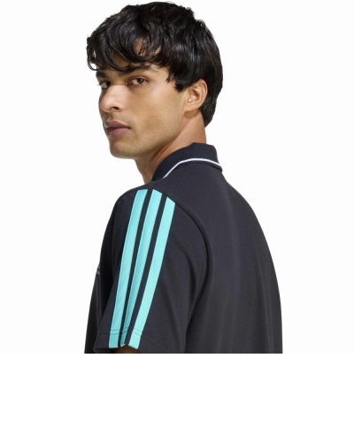 Polo maglia Mercedes Petronas AMG F1 Dna 3-stripes Cotone Nero - Mercedes Petronas AMG F1 DNA 3-Stripes Cotton Black Polo Shirt - Polo noir en coton à 3 bandes Mercedes Petronas AMG F1 DNA - Mercedes Petronas AMG F1 DNA 3-Streifen-Poloshirt aus Baumwolle in Schwarz