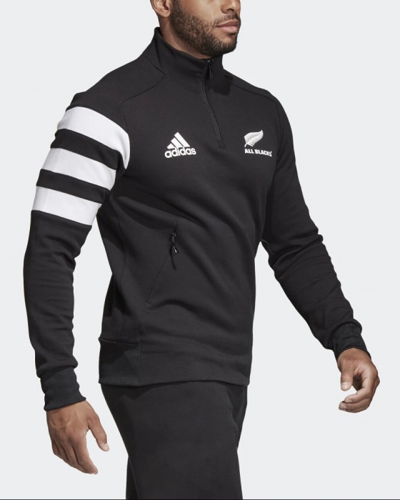 A La Blacks Nuevo Zelanda Adidas Chaqueta Sudadera Vellón Top Mitad Zip  2019 20 | eBay