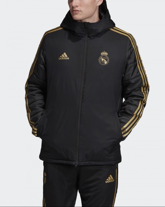 Real Madrid Adidas Bomber Piumino Giubbotto Winter jacket Nero 2019 20 |  eBay