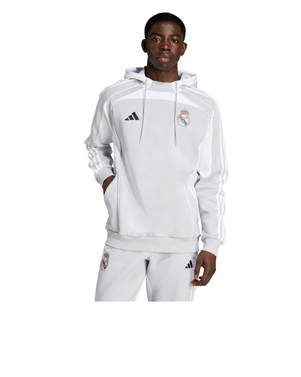 Real Madrid Adidas Hoodie Hoodie UBP Doubleknit Grau Baumwolle 2025 26 - Bild 9 von 12