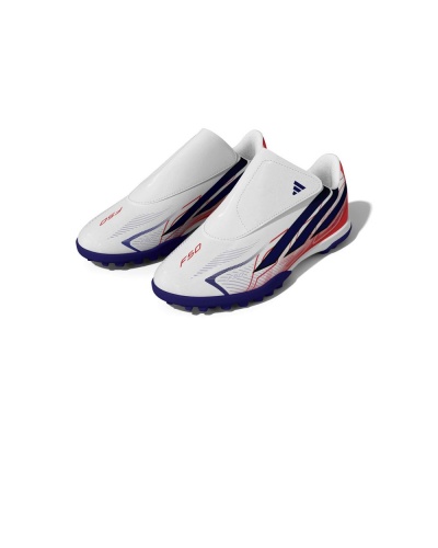 Scarpe Calcio Adidas F50 HYPERFAST Velcro Bambini Bianco - Football boots cleats Adidas F50 HYPERFAST Velcro Kids White - Chaussures de football Adidas F50 HYPERFAST Velcro pour enfants, blanches - Adidas F50 HYPERFAST Fußballschuhe mit Klettverschluss, weiß, für Kinder