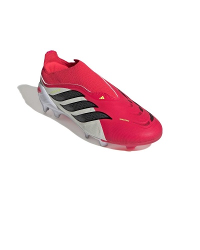 Scarpe da calcio ADIDAS Predator League Laceless FG MG Kids Junior Bianco Rosso - Football boots cleats ADIDAS Predator League Laceless FG MG Kids Junior White Red - Chaussures de football Bottes ADIDAS Predator League Laceless FG MG Enfant Junior Blanc Rouge - Fußballschuhe Stollen ADIDAS Predator League Schnürlos FG MG Kinder Junior Weiß Rot