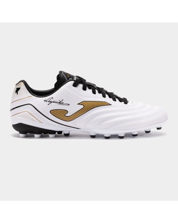 Scarpe Calcetto Joma AGUILA 2502 AG Artificial Grass Uomo Bianco Oro - Footabll boots cleats Joma AGUILA 2502 AG Artificial Grass Men White Gold - Chaussures de football bottes Joma AGUILA 2502 AG pour homme, gazon artificiel, blanc et or. - Fußballschuhe Joma AGUILA 2502 AG Kunstrasen Herren Weiß Gold