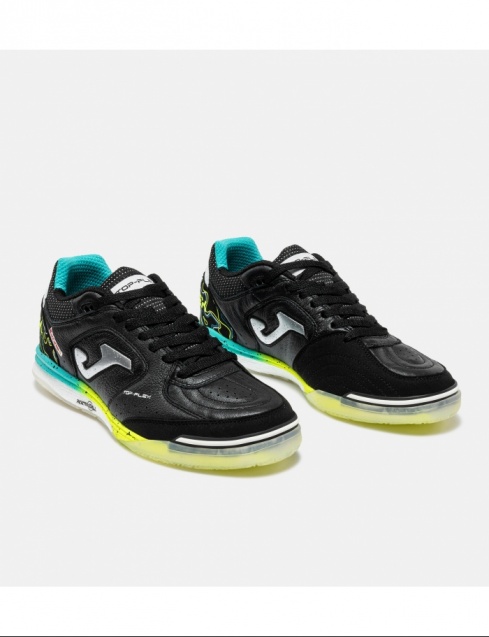 Scarpe Calcetto Joma Top Flex 2631 REBOUND Indoor sala Futsal vera pelle Uomo Nero - Football Futsal boots Cleats Joma Top Flex 2631 REBOUND Indoor Genuine Leather Mens Black - Chaussures de futsal Joma Top Flex 2631 REBOUND Indoor en cuir véritable pour homme, noires - Joma Top Flex 2631 REBOUND Fußball- und Futsalschuhe für Herren, Schwarz, aus echtem Leder, für die Halle