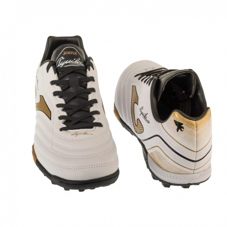 Scarpe Calcetto Joma AGUILA 2502 Turf Bianco oro Uomo - Football boots Shoes Joma AGUILA 2502 Turf White Gold Men - Chaussures de football Joma AGUILA 2502 Turf Blanc Or Homme - Fußballschuhe Joma AGUILA 2502 Turf Weiß Gold Herren