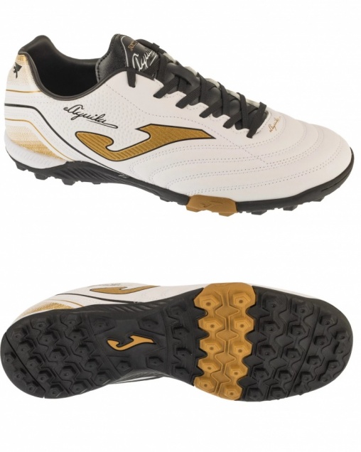 Scarpe Calcetto Joma AGUILA 2502 Turf Bianco oro Uomo - Football boots Shoes Joma AGUILA 2502 Turf White Gold Men - Chaussures de football Joma AGUILA 2502 Turf Blanc Or Homme - Fußballschuhe Joma AGUILA 2502 Turf Weiß Gold Herren