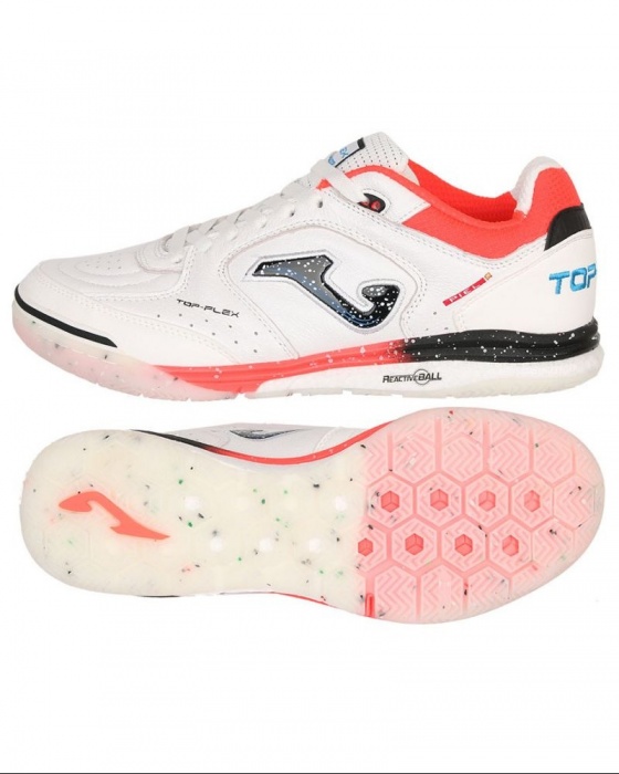 Scarpe Calcetto Joma Top Flex 2532 Indoor sala Futsal vera pelle Uomo Bianco - Futsal Football boots Joma Top Flex 2532 Indoor Real Leather Men White - Chaussures de football futsal Joma Top Flex 2532 Indoor Real Leather Homme Blanc - Futsal-Fußballschuhe Joma Top Flex 2532 Indoor Echtleder Herren Weiß