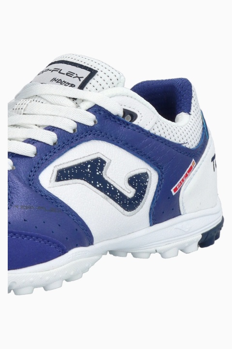 Scarpe Calcetto Joma Top Flex 2534 Turf vera pelle Top Di Gamma Uomo Bianco Blue - Football boots Cleats Joma Top Flex 2534 Turf Genuine Leather Mens White Blue - Chaussures de football Bottes Joma Top Flex 2534 Turf en cuir véritable pour homme, blanches et bleues. - Fußballschuhe Joma Top Flex 2534 Turf Echtleder Herren Weiß Blau