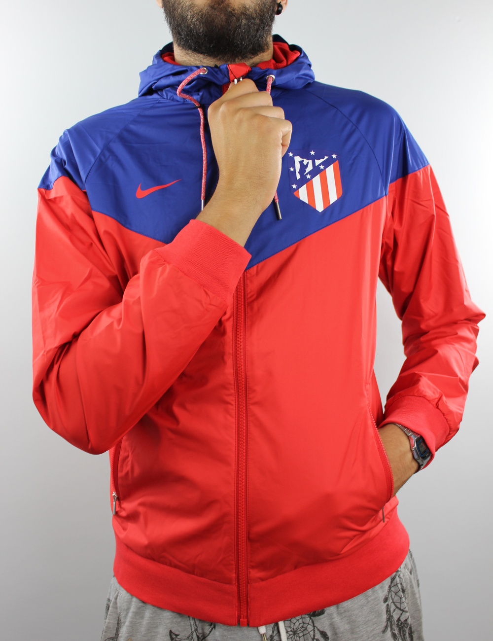 Atletico madrid jacket sport coat 2017 18 windrunner hoodie mens red  eBay