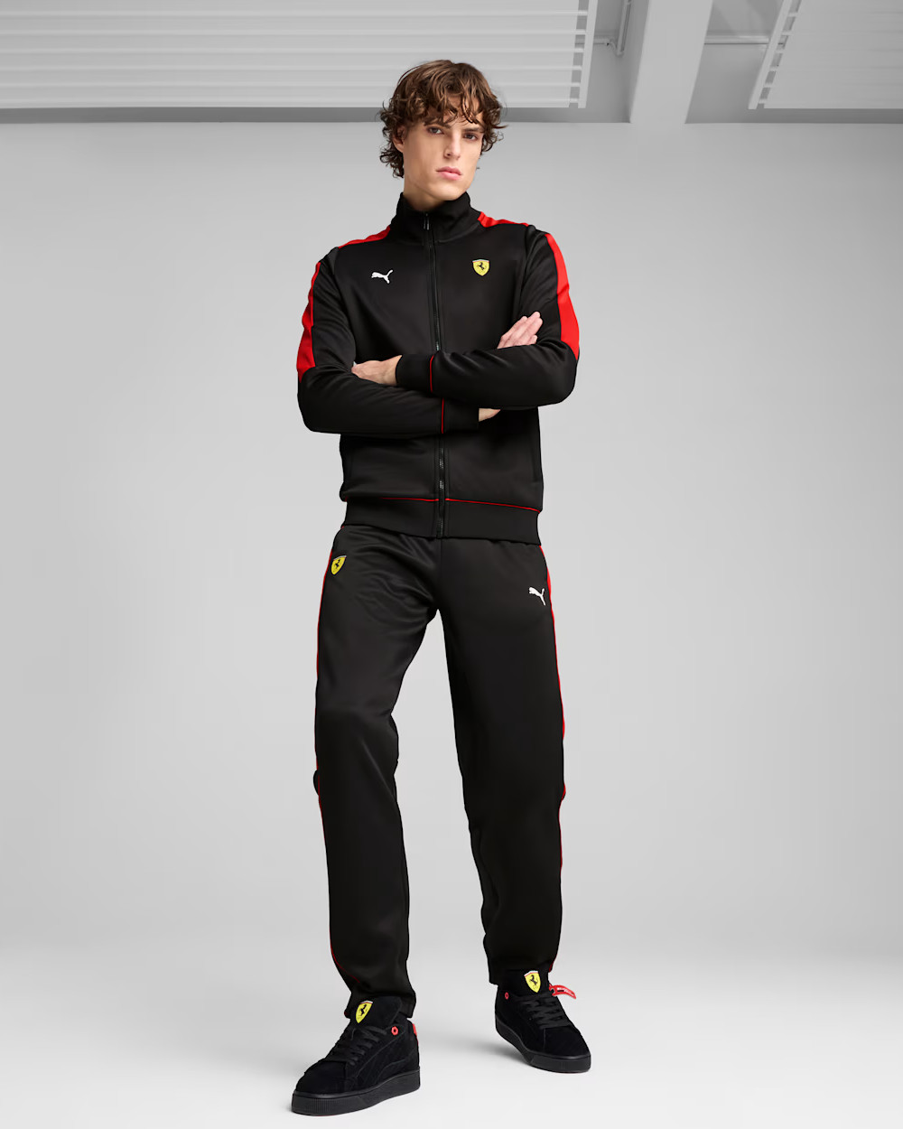 Ferrari Puma Giacca tuta sportiva Race MT7 Nero poliestere Cotone 2025 - Foto 5 di 15