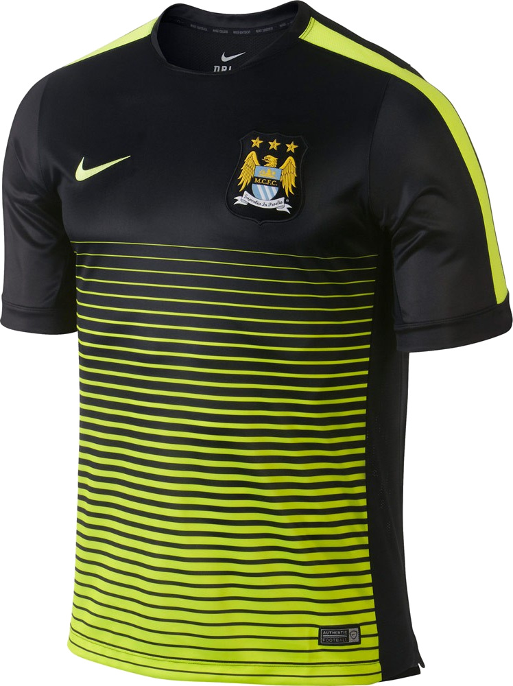 Pre Match Manchester City Nike Training Top Shirt Men Black 2014 15 | eBay