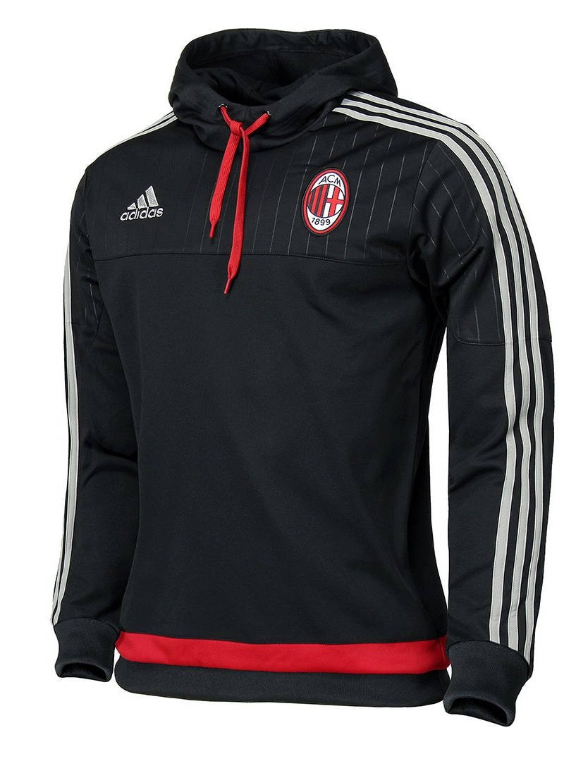 HD Sweat Top Hoodie Ac Milan Adidas Training Sweatshirt Felpa 2015 16 ...